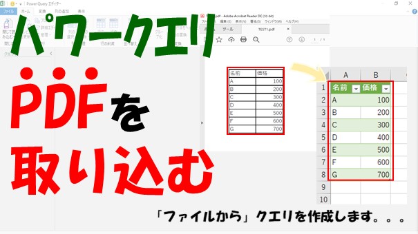 【Excelパワークエリ】PDFのデータをExcelに取り込む【ファイルから取り込みを使う】