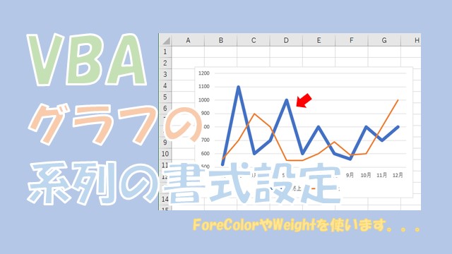 【VBA】グラフの系列で線の太さや色、マーカーを設定【ForeColorやWeightを使う】