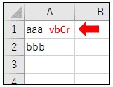 改行毎の値を取得に失敗してvbCrの改行コードが残った結果